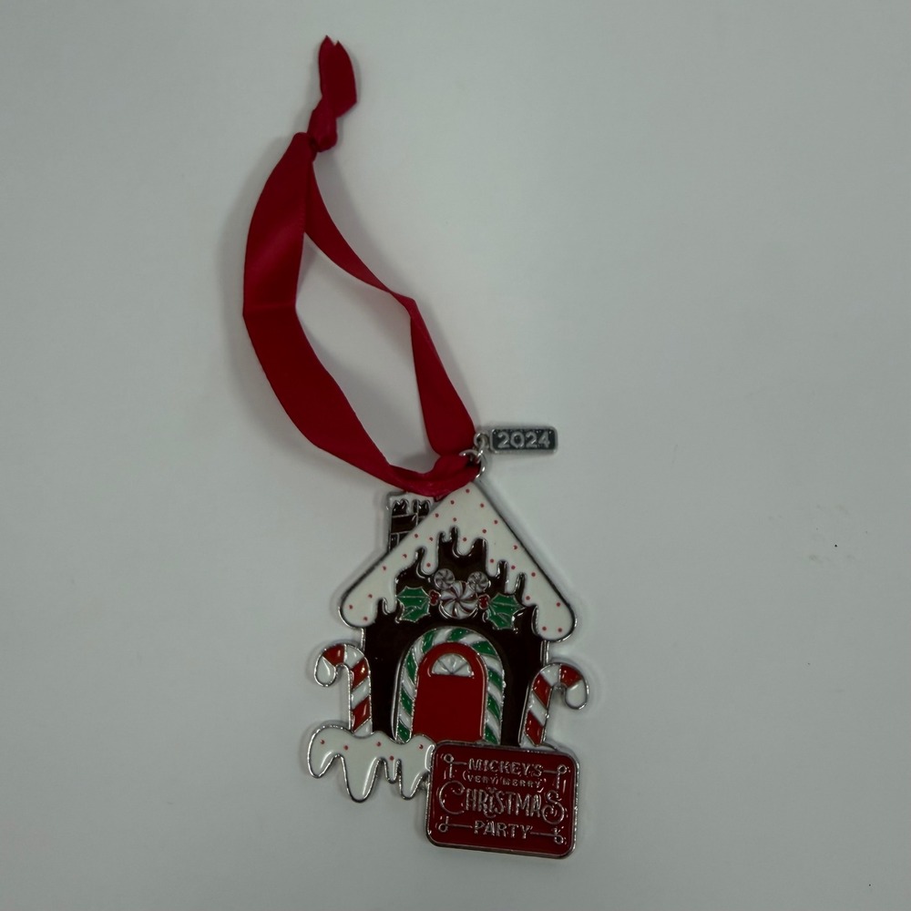 Disney 2024 Mickeys Very Merry Christmas Party Gingerbread House Ornament Red